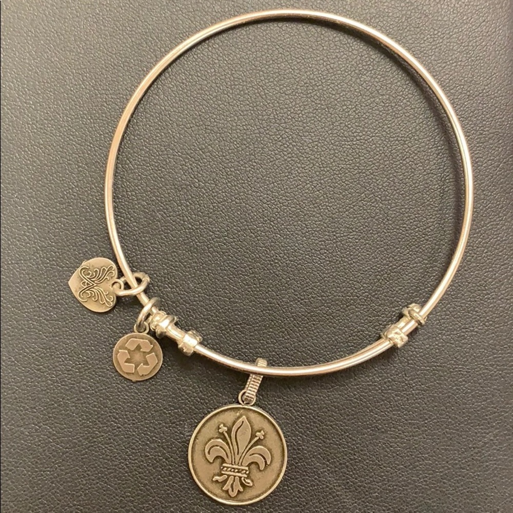 Silver tone recycled stackable Angelica bracelet